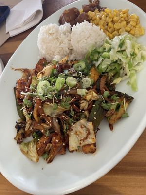 Tofu stir fry   at Yong's Kal-Bi in Waimea
