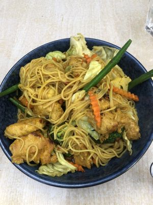Drunken noodles with vegan chicken  at Chu Thai Eatery in Auckland