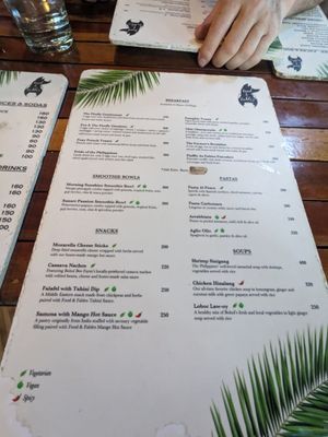 Breakfast menu at Fox and the Firefly in Bohol
