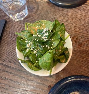 sesame spinach   at Mr Bao in South East London