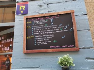 Menu at La Cabane en Ville in Aix-en-provence