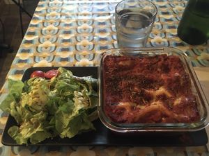 Cannelloni and a side salad  at La Cabane en Ville in Aix-en-provence