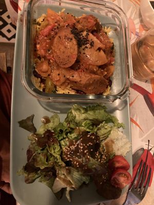 Homemade sausages, flavors really tasted like red beans and rice!   at La Cabane en Ville in Aix-en-provence