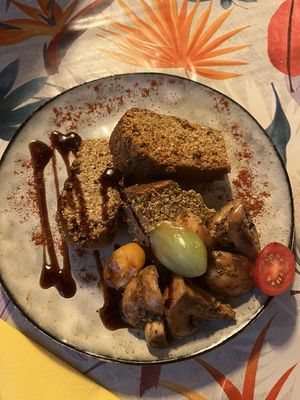 Terrine Végétale / Vegan Paté. Very delicious. Comes with baguette and was a perfect starter for 2!    at La Cabane en Ville in Aix-en-provence