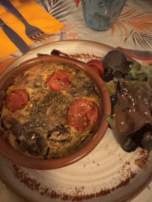Tomato and cheese tartee  at La Cabane en Ville in Aix-en-provence