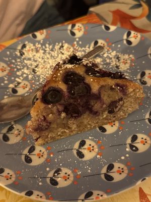 Almond blueberry tart  at La Cabane en Ville in Aix-en-provence