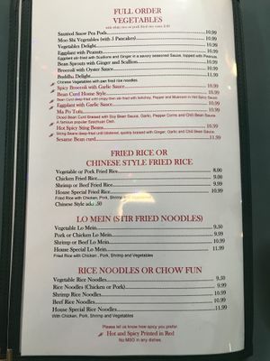 Vegetables at Chopsticks in Bangor