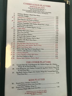 Combos at Chopsticks in Bangor