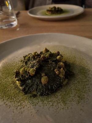 Risotto von der Gerste mit Shiitake Fonds at Seven Swans in Frankfurt