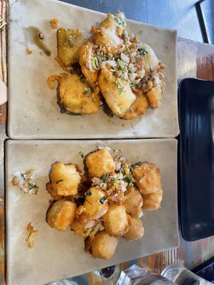 Fried eggplant and salt and pepper tofu   at Phonatic in Adelaide