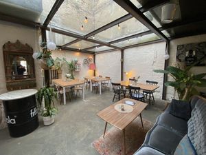 Covered backyard with extra seating  at The Golden in Ingolstadt