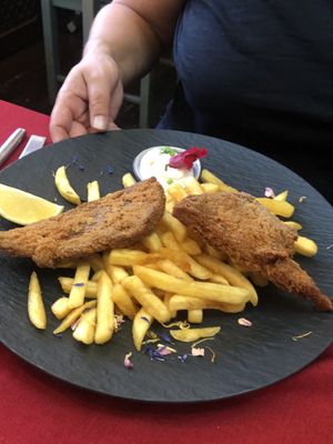 Schnitzel and fries   at V-Bandits in Ludwigsburg
