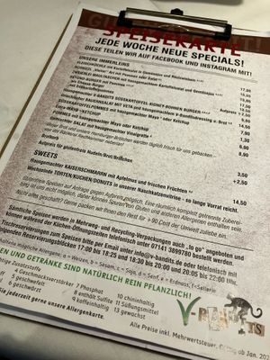 Speisekarte   at V-Bandits in Ludwigsburg