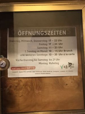 Aktuelle Öffnungszeiten/ opening hours at V-Bandits in Ludwigsburg