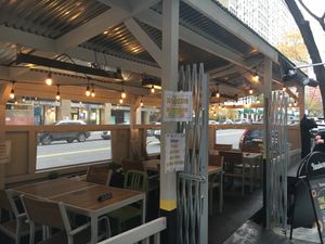 More outdoor seating . at Bareburger -  W 57th in New York City