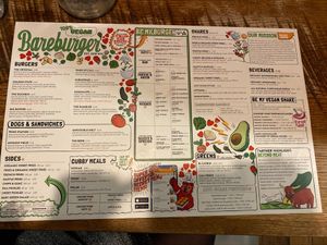 Vegan menu  at Bareburger -  W 57th in New York City