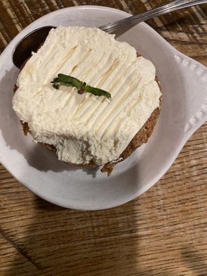 Vegan carrot cake at Bareburger -  W 57th in New York City