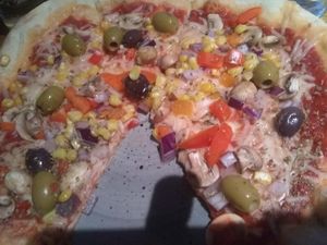 Vegan pizza too good to wait! at The Boot and Shoe in Lancaster