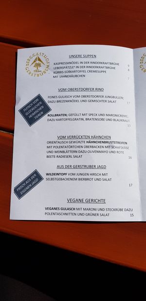 Veganes Gericht at Berggasthof Gerstruben in Oberstdorf