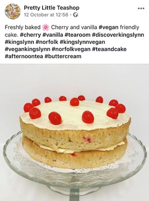 Cherry & Vanilla Cake at Pretty Little Bistro in Kings Lynn