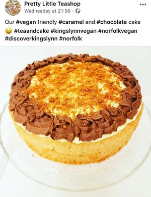 Caramel & Chocolate Cake at Pretty Little Bistro in Kings Lynn