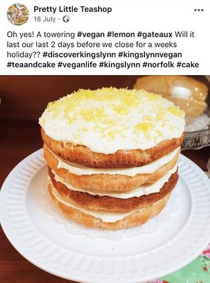 Towering Vegan Lemon Gateaux at Pretty Little Bistro in Kings Lynn