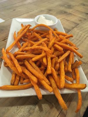 Sweet potato fries (sauce wasn’t vegan) at Nibble in Girona