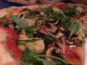 Vegetable pizza at La Pulcinella in Girona