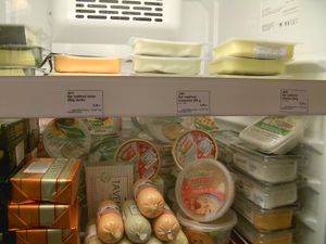 Assortmen in the fridge at Vitaland in Lamac