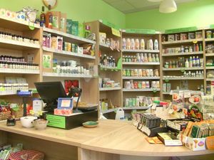 Cash machine area in the shop. at Vitaland in Dubravka