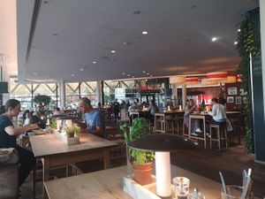 Restaurant tables at Vapiano - Emporia in Malmo