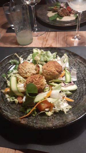 Falafel with salad at A-mare in Viareggio