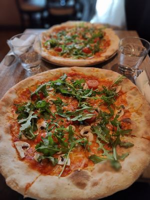Vegan pizza at Café Cathedral in Oslo