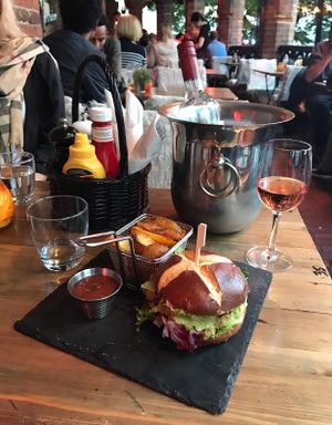 Vegan burger 2017 (obs! Been updated since). Please check the wine before ordering.  at Café Cathedral in Oslo