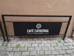 Outside at Café Cathedral in Oslo