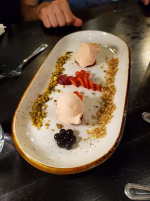 Peach sorbet at Hamir's Indian Fusion in York