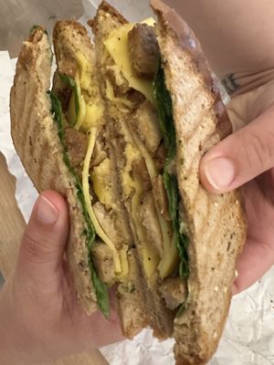 Savory smoked panini no pickled red onionns  at Bare Blends in Albany