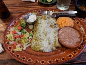 Vegan enchiladas at Luna Mexicana in Joliet