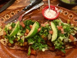 Vegan chorizo dish with a variety of sautéed veggies! Yum!! at Luna Mexicana in Joliet