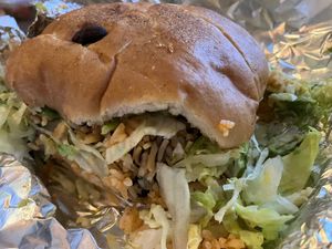 Torta with black beans at Ole Ole Burrito Express in Oakland