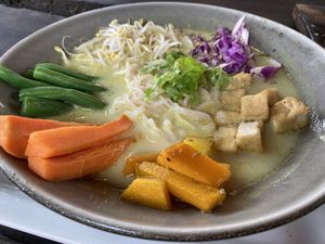 Balinese curry noodles  at The Sampan in Penida Island
