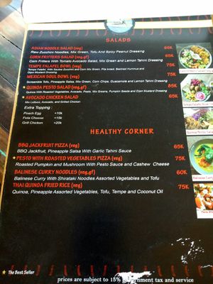 Veg options are vegan at The Sampan in Penida Island