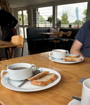 24.05.25 Mushroom soup and Spicy Tomato soup at The Ark in Northampton