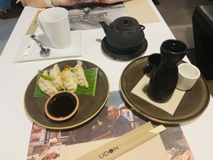 Veggie dumplings  at UDON - Chueca in Madrid