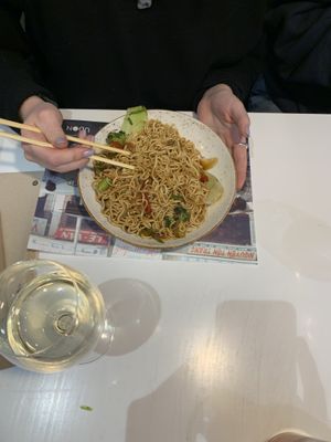 veggie yaki soba (available on midday menu)  at UDON - Chueca in Madrid