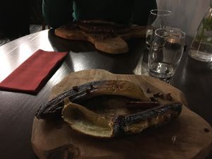 The flambé bananas were very nice, although we did not taste the rum or spices  at Abyssinia in Strasbourg