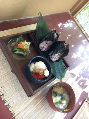 The best Miso soup I ever had?The Onigiri filling is Kombi-Shitake and Umeboshi  at Macha-Macha in Berlin