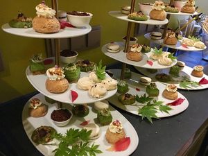 A selection of desserts served at a tea tasting. at Macha-Macha in Berlin