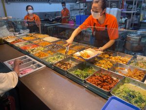 Many dishes for choosing  at SuManYuan 素满园 - Sengkang Square in Northeast Singapore