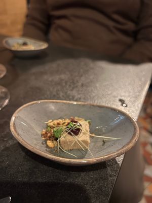 Menu Surprise du soir : foie gras végétal at Laska in Lyon